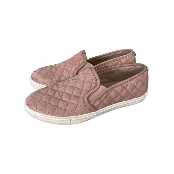 Steve Madden Ecentrcq Slip On Sneaker Size 9 Quilted Pink Round Toe Comfort Shoe - Picture 2 of 9